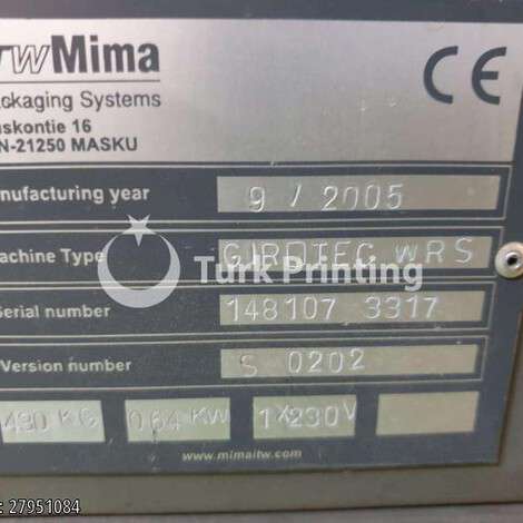 Satılık ikinci el 2005 model ITW Mima GIROTEC WRS fiyat sorunuz TürkPrinting'de! Streç Sarma Makinesi kategorisinde.