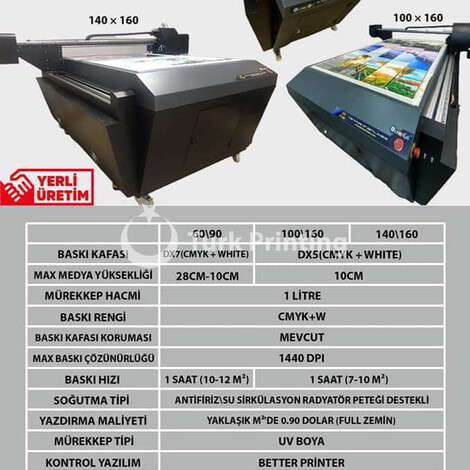 New Olympos 6090 Uv Flatbed Printer year of 2021 for sale, price ask the owner, at TurkPrinting in UV Printer (Flatbed Machines)