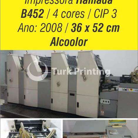 Used Hamada B452 4 Color Offset Printer year of 2008 for sale, price ask the owner, at TurkPrinting in Used Offset Printing Machines