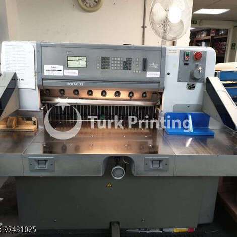 Used Polar 78 E Paper Cutter year of 1997 for sale, price ask the owner, at TurkPrinting in Paper Cutters - Guillotines
